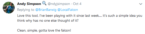 Twitter Feedback - Andy Simpson Local Falcon